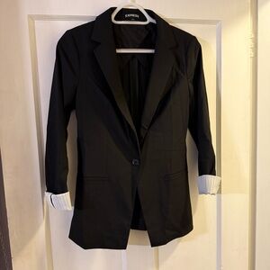 Express One Button Black Blazer